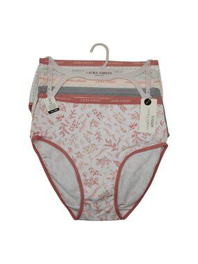 Laura Ashley Womens Tag Free Cotton Spandex Panties 5 Pack Small Floral & Solid